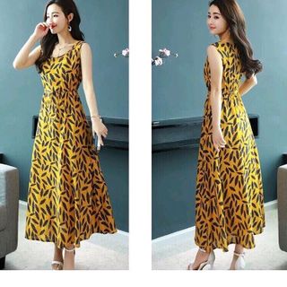 ĐẦM MAXI HOẠ TIẾT LÁ