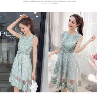 ĐẦM XÒE PHỐI LƯỚI 2 LỚP KÈM NỊT