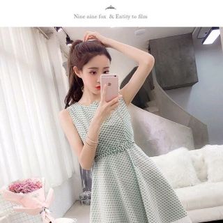 ĐẦM XÒE PHỐI LƯỚI 2 LỚP KÈM NỊT