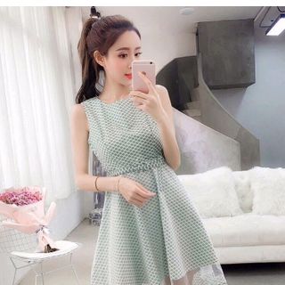 ĐẦM XÒE PHỐI LƯỚI 2 LỚP KÈM NỊT