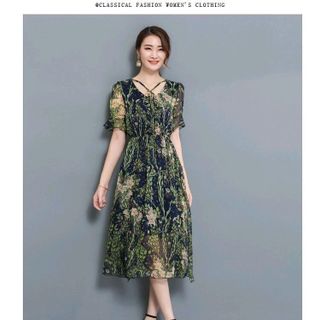 ĐẦM XÒE NHÚNG EO CỔ CÁCH ĐIỆU