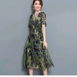 ĐẦM XÒE NHÚNG EO CỔ CÁCH ĐIỆU