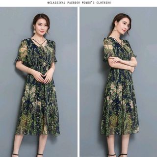 ĐẦM XÒE NHÚNG EO CỔ CÁCH ĐIỆU