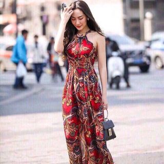 ĐẦM MAXI HOẠ TIẾT ĐỎ