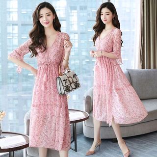 ĐẦM VOAN HOA XẺ TÀ KÈM ĐẦM LÓT TRONG