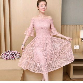 ĐẦM REN TRỄ VAI NHÚN THUN NGỰC TRẺ TRUNG