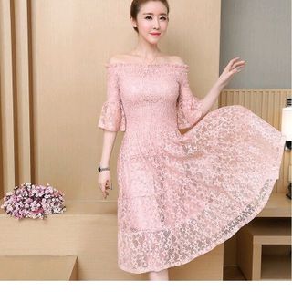 ĐẦM REN TRỄ VAI NHÚN THUN NGỰC TRẺ TRUNG
