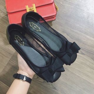 giày búp bê nơ lưới