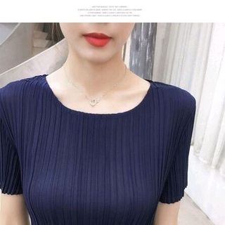 SÉT ÁO VOAN NHÚN QUẦN ỐNG RỘNG SỌC NHÚN