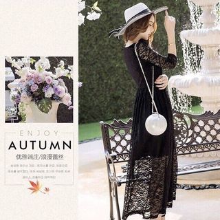 ĐẦM VINTAGE REN ĐEN