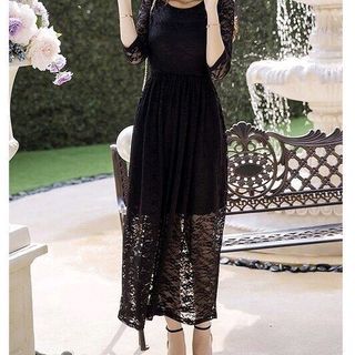 ĐẦM VINTAGE REN ĐEN