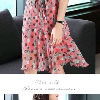 ĐẦM LỤA TAY LOE CỘT EO DUYÊN DÁNG