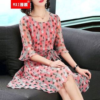 ĐẦM LỤA TAY LOE CỘT EO DUYÊN DÁNG