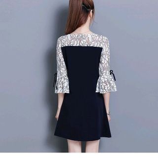 ĐẦM SUÔNG TAY LOE PHỐI REN CÁCH ĐIỆU