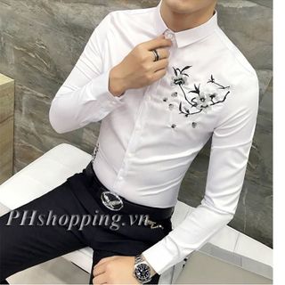 Áo sơ mi thêu cành Đào