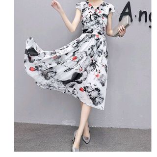 ĐẦM MAXI CỔ V CÁCH DIỆU IN HOA