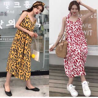ĐẦM MAXI LÁ 2 DÂY KÈM BĂNG ĐÔ - DT567