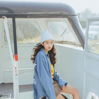 Aó khoác jeans over size sành điệu