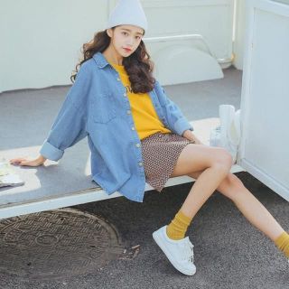 Aó khoác jeans over size sành điệu