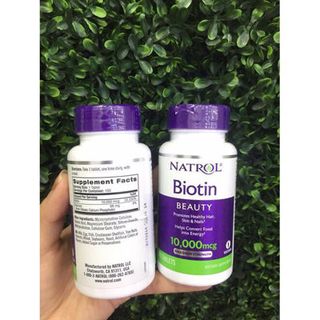 Viên uống ngăn rụng tóc mọc tóc biotin 10000mcg natrol