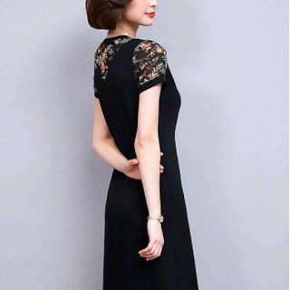 ĐẦM SUÔNG PHỐI VOAN LỤA IN HOA KÈM PHỤ KIỆN