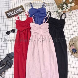 Đầm maxi nhíu ngực