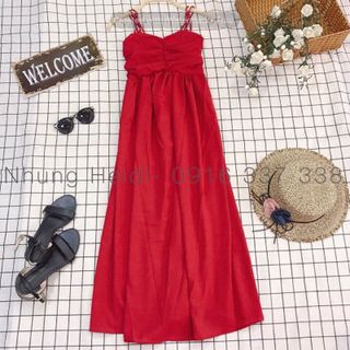 Đầm maxi nhíu ngực