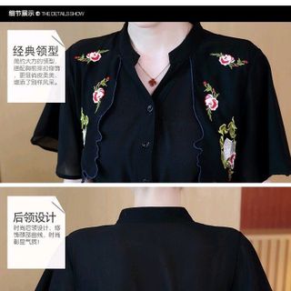 ĐẦM XÒE NHÚN EO THÊU HOA PHỐI NÚT