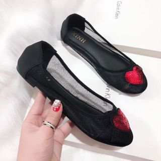 giày bup bê phối tim