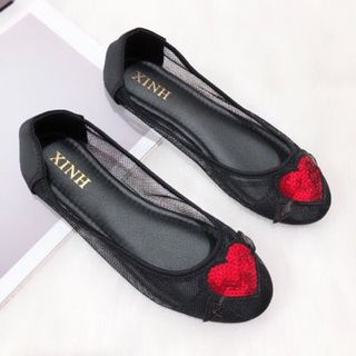 giày bup bê phối tim
