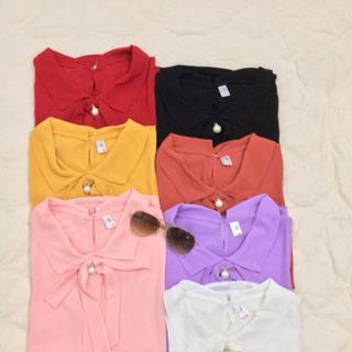 Áo Cổ Sen Nơ trân châu