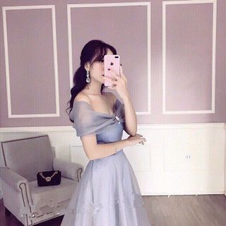 Đầm voan đính đá