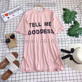Đầm thun suông xẻ 2 bên