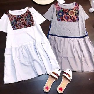 ĐẦM SUÔNG HỌA TIẾT THÊU QC