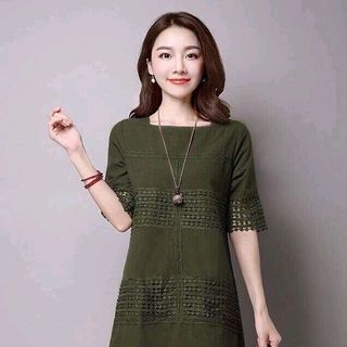 ĐẦM PHỐI REN CỔ THUYỀN