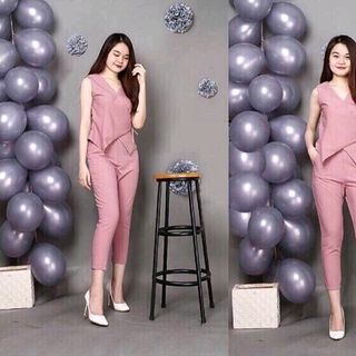 Sét bộ quần lửng áo thắt dây eo