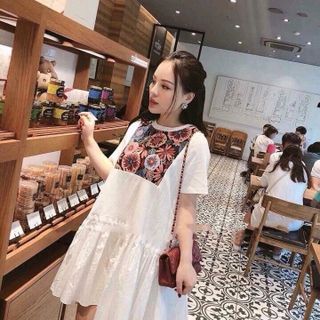 ĐẦM SUÔNG HỌA TIẾT THÊU QC