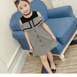váy hoa caro thời thượng cho bé