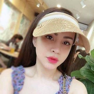 mũ cói lưỡi trai không chóp vành rộng có thể điều chỉnh cỡ