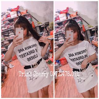 Áo kiểu trễ vai rách