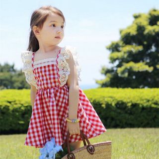 váy hoa caro thời thượng cho bé