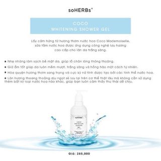 sữa tăm trắng da hương nước hoa soHerbs