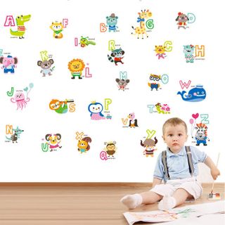 Decal Dán Tường Chữ Cái Và Thú