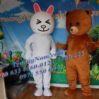 Mascot Gấu Brown và Thỏ Cony