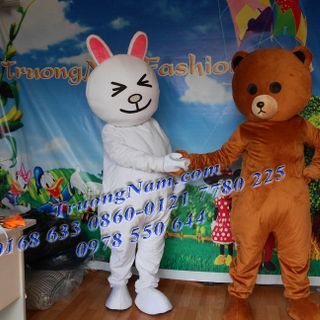 Mascot Gấu Brown và Thỏ Cony