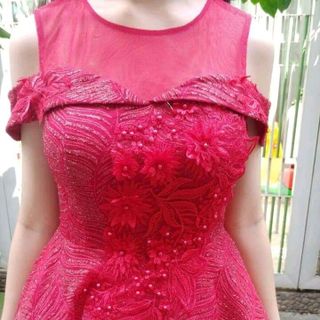 HÌNH THẬT ĐẦM KIM SA THÊU HOA KẾT CƯỜM