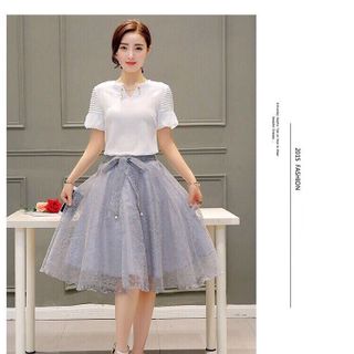 Đầm Xòe Thắt Nơ Eo Cao Cấphàng Nhập