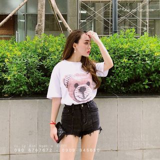 áo phông gấu cô gái chuối