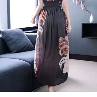 ĐẦM MAXI PHỐI VIỀN HOẠ TIẾT 3D