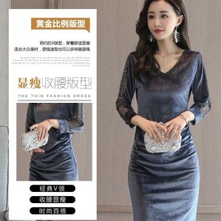 ĐẦM BODY NHÚN EO PHỐI REN ĐÍNH CƯỜM